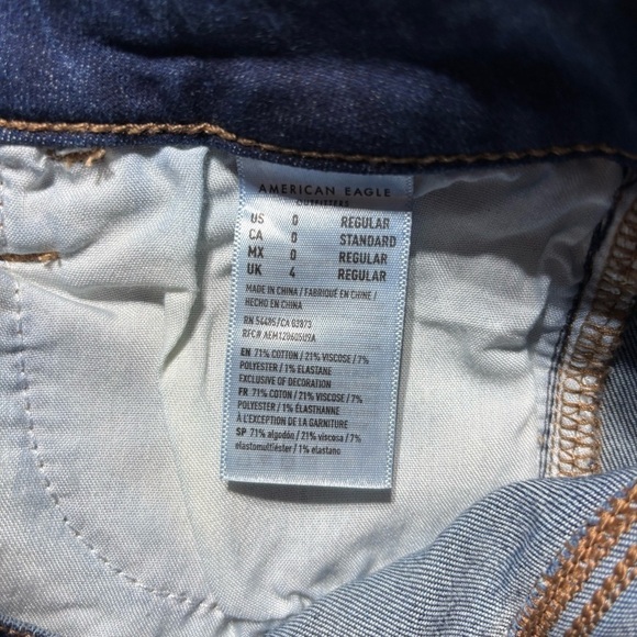 American Eagle Jeans Womens 0 Hi Jegging Crop Stretch Dark Exposed Button Fly - Picture 4 of 6